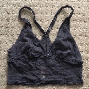 Victoria's Secret lace bralette, dark gray